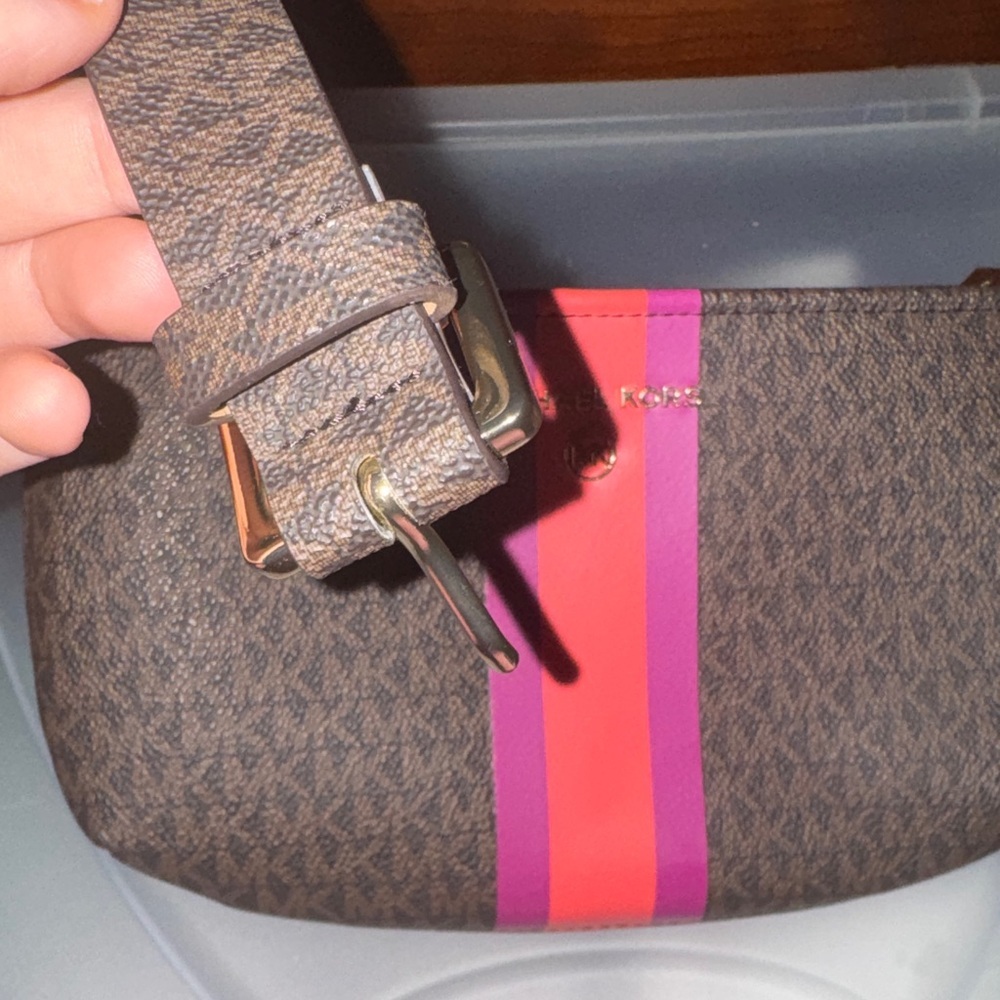 Michael Kors Brown Bag with Pink and Purple Accent - Picture 3 of 9